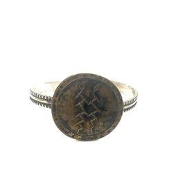 Bronze Petroglyph and Sterling Cuff Quetzalcoatl