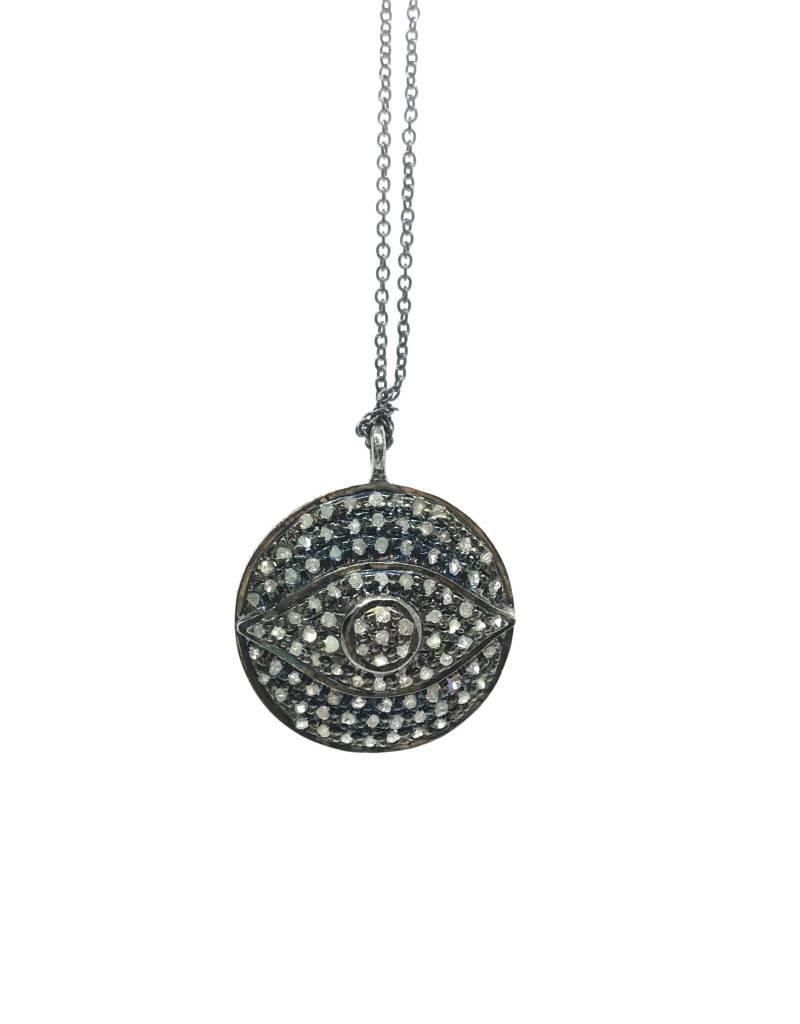 Egyptian Eye Pendant - oxidised silver