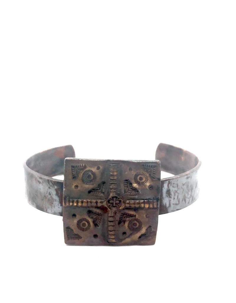 Medium Four Directions Cuff - bronze/copper