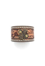 Large Leather Cuff Clover style 2