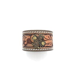 Large Leather Cuff Clover style 2