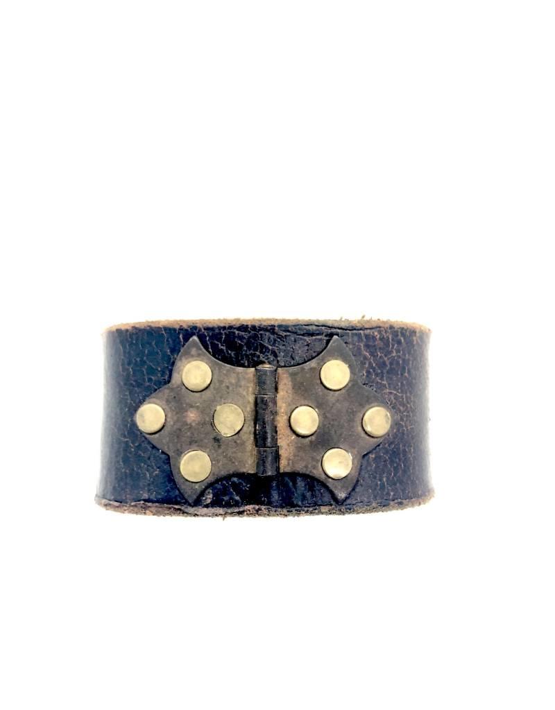 Large Leather Cuff Concho style 2