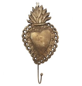 Small Vintage Gold Heart Hook