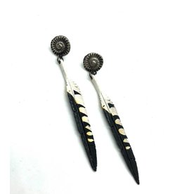 Painted feather earrings