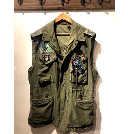 Vintage Graffiti Military Vest