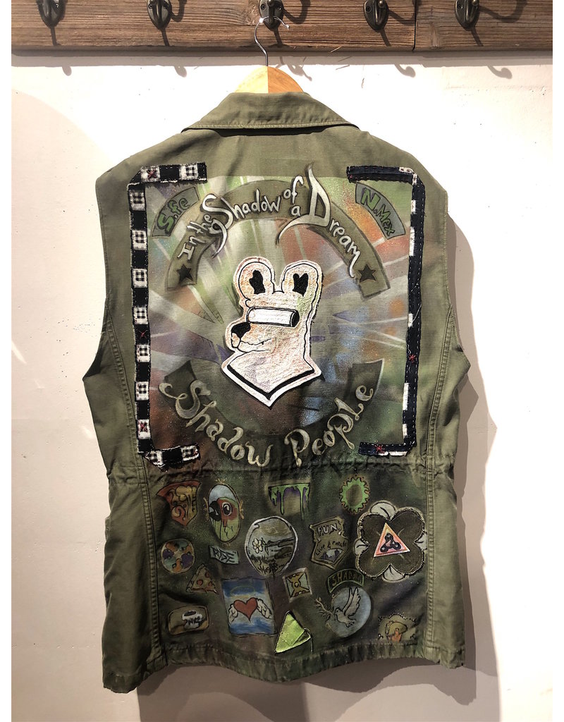 Vintage Graffiti Military Vest