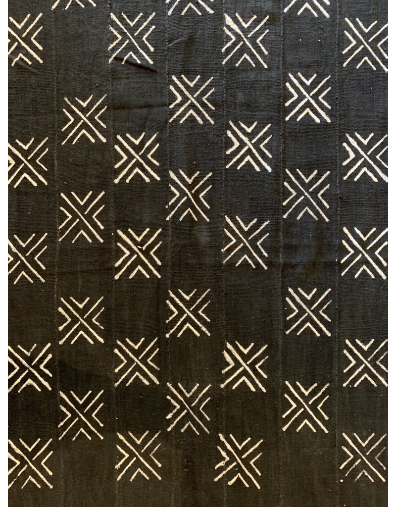 Vintage Black Cross Arrows Mudcloth