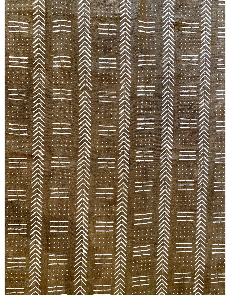 Vintage Dark Mustard Tribal Mudcloth