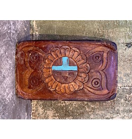 Vintage Leather Zuni Sun Face Buckle