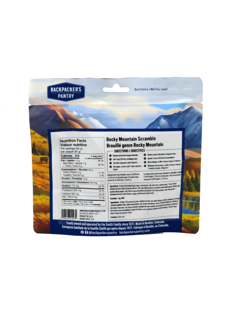 Backpackers Pantry Rocky Mountain Scramble Frontenac Outfitters