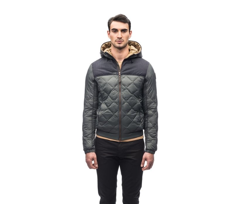 mens quilted hooded jacket