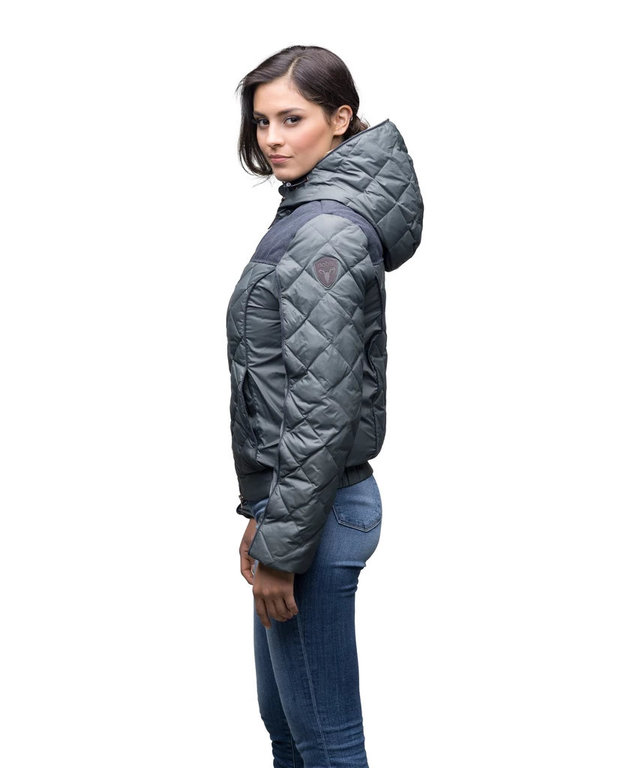 Nobis Elle Ladies Quilted Hooded Jacket SHFTF0471-NVY