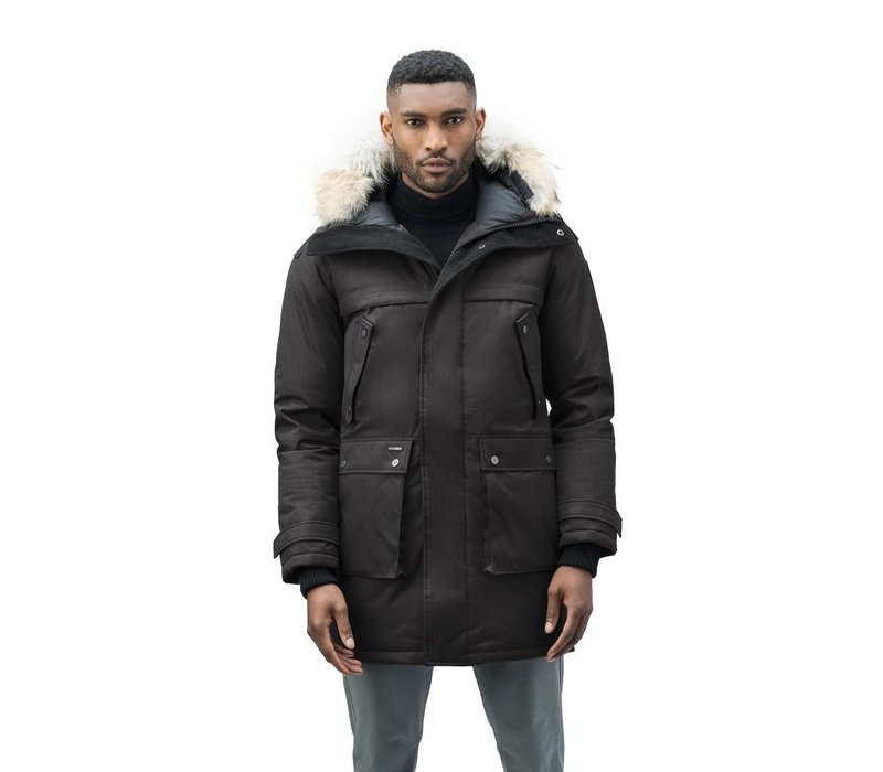 Yatesy Men's Long Parka Ch Black