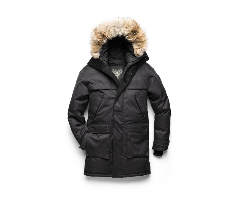 Yatesy Men's Long Parka Ch Black