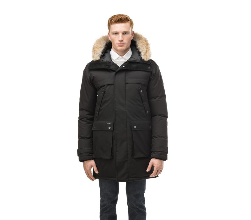 Yatesy Men's Long Parka Ch Black