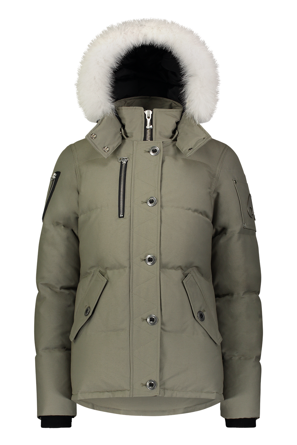 Moose Knuckles Women's 3Q Fox Fur-Trim Quilted Jacket 0400099067942 - Small / Moonwalk