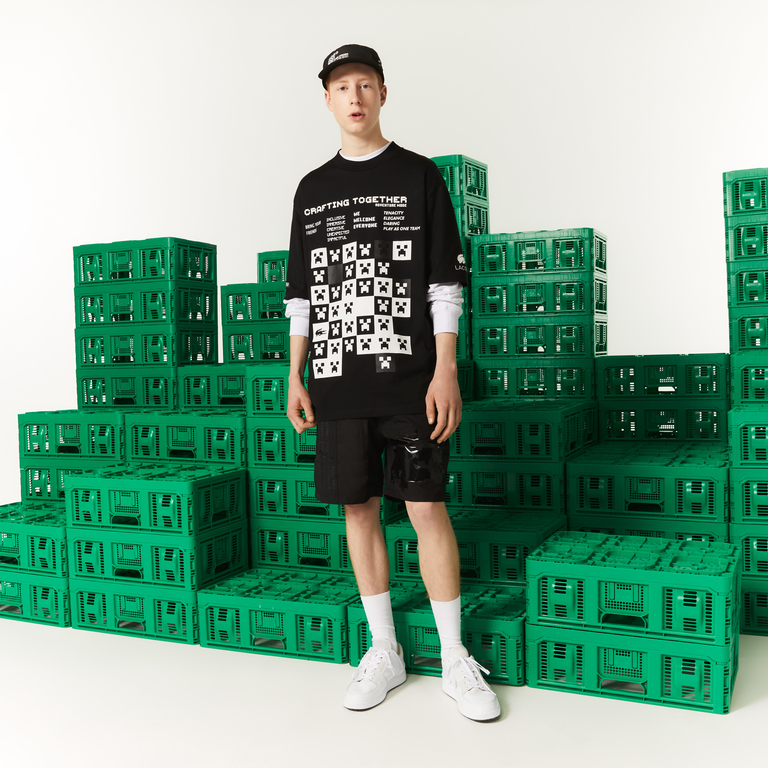 Lacoste MEN'S LACOSTE LIVE COLLAB MINECRAFT LOOSE FIT ORGANIC COTTON T-SHIRT