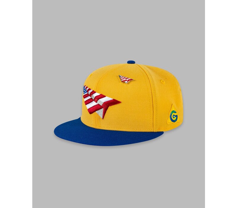 GLOBAL WARNING COLOMBIA COLORBLOCK CROWN SNAPBACK HAT 150014GRL