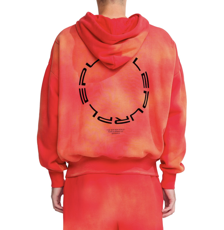 Purple Brand P401 OVERSIZED HOODIE NEW WORLD IN FIERY RED P401-HRNH123