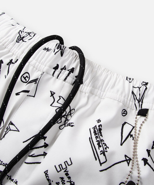 Paper Planes SKETCH PRINT SWIM TRUNKS 700014WHT