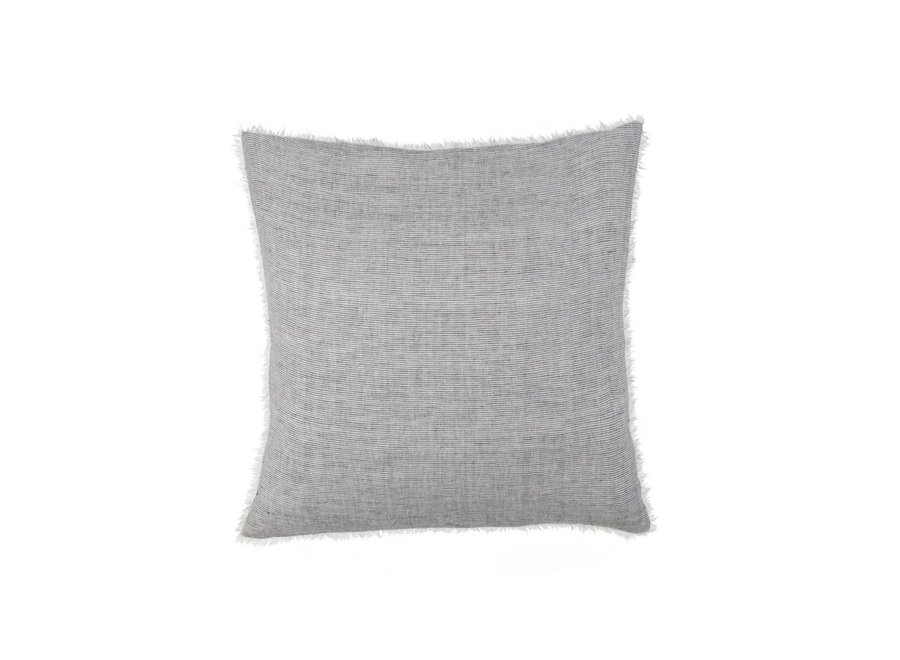 Belgian Linen Pillow- Navy Stripe