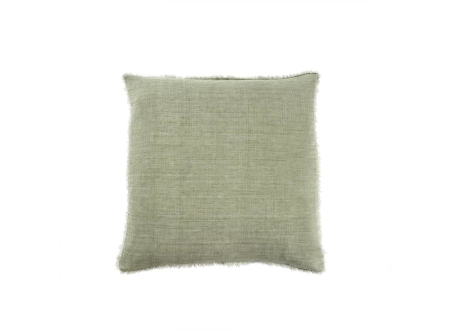 Olive Belgian Linen Throw Pillow