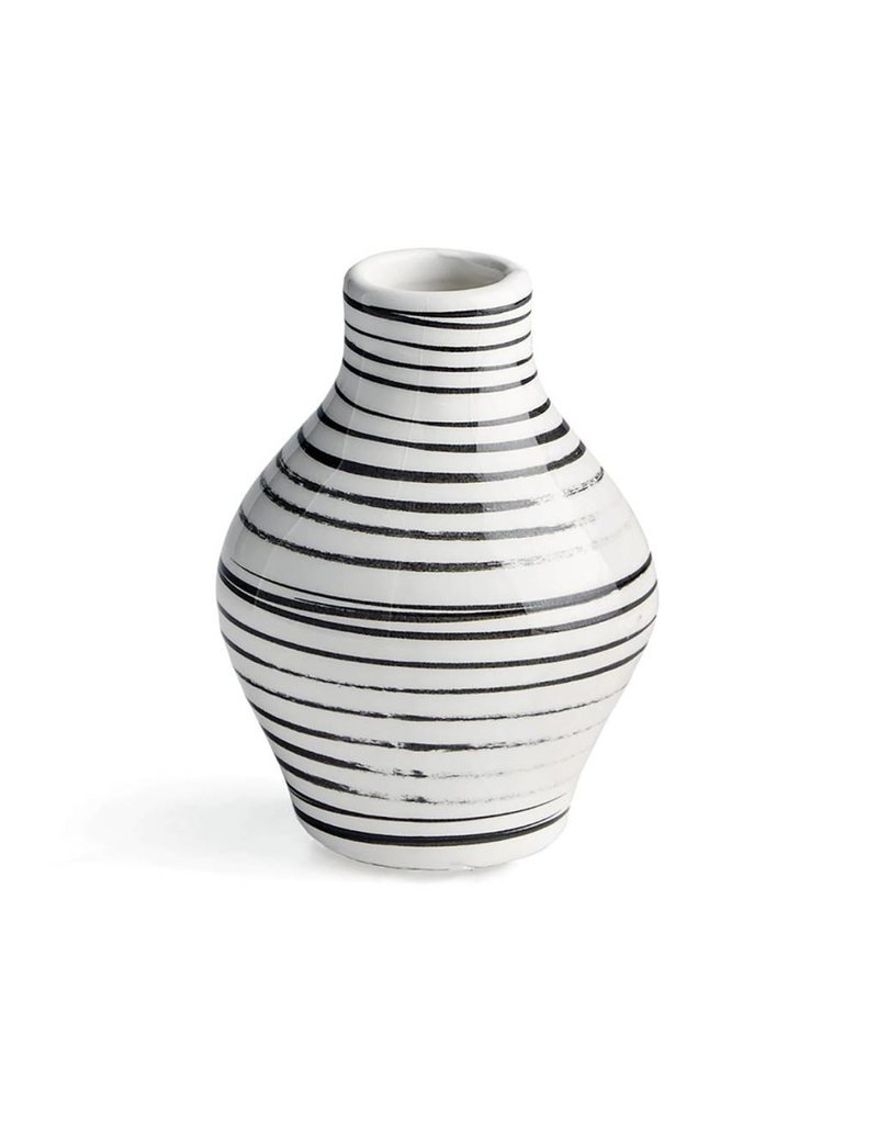 Medium Black and White Striped Vase
