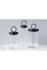 Small Black Iron Top Glass Canister