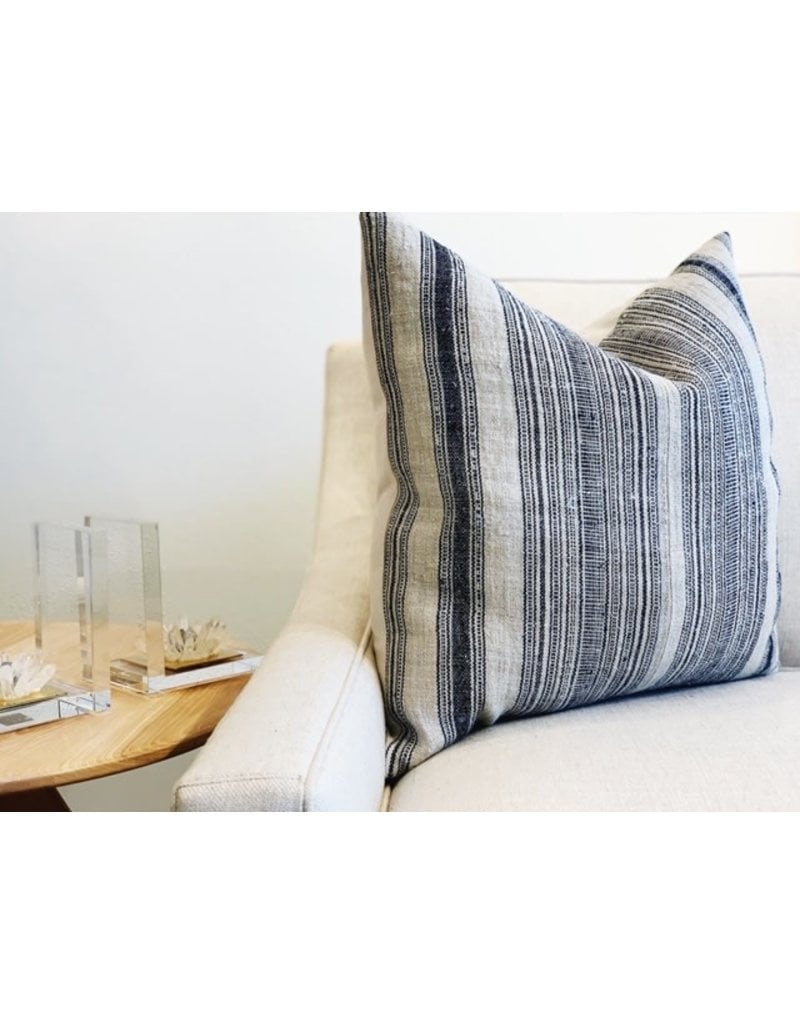 grey striped throw pillows