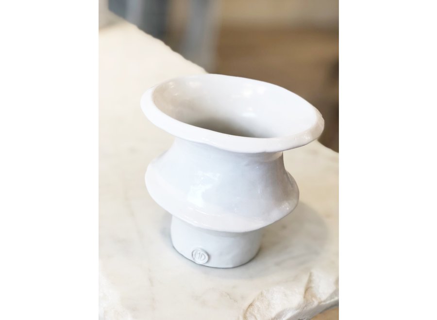 White Ceramic Handmade 333 Vase