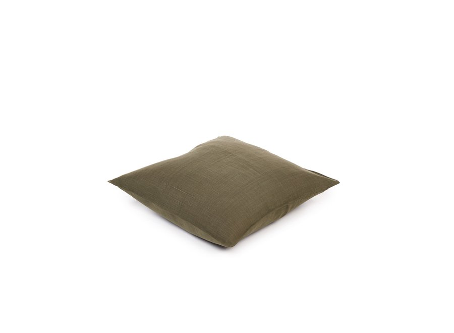 Olive Napoli Vintage Linen Throw Pillow