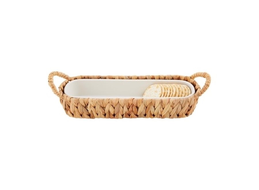 Hyacinth Basket with Cracker Dish