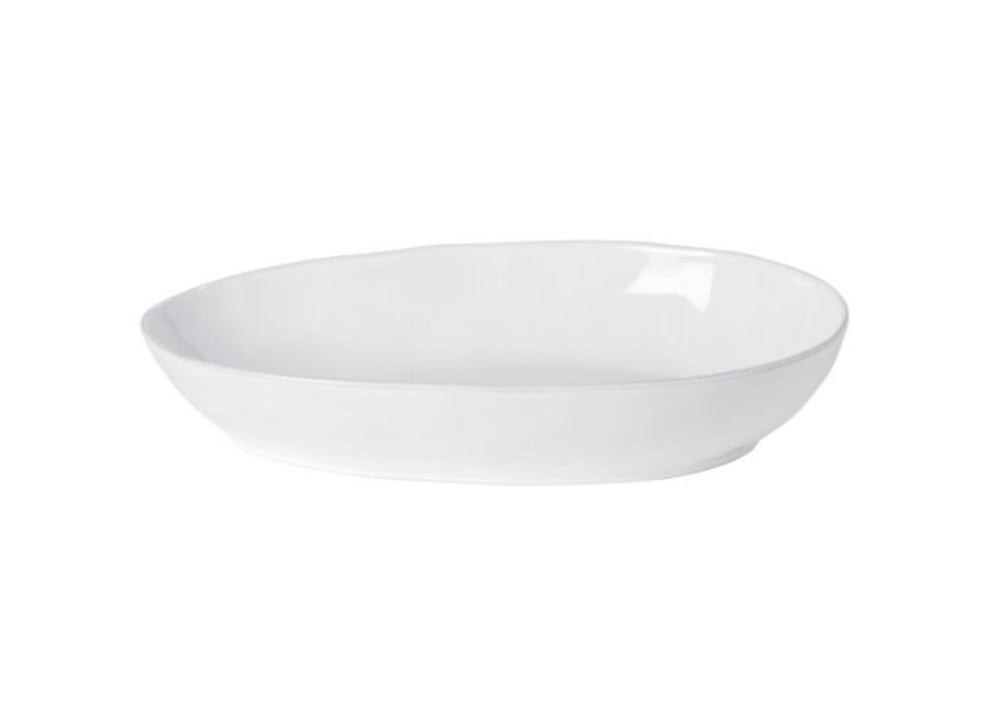 Livia White Oval Baker 14"