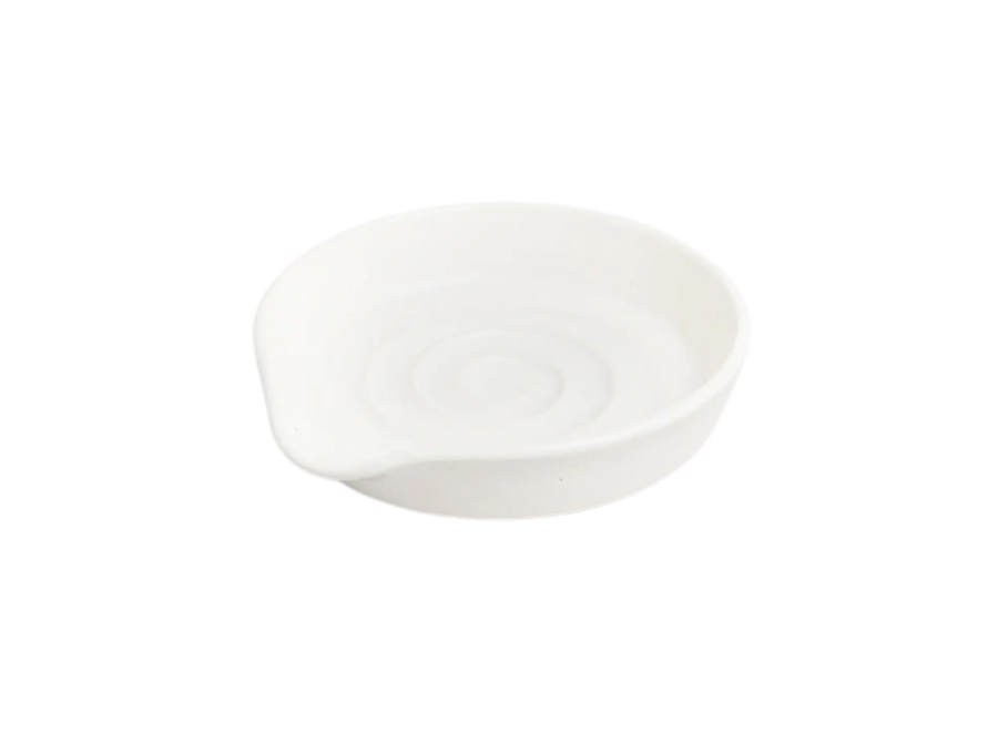 White Ceramic Shell Spoon Rest