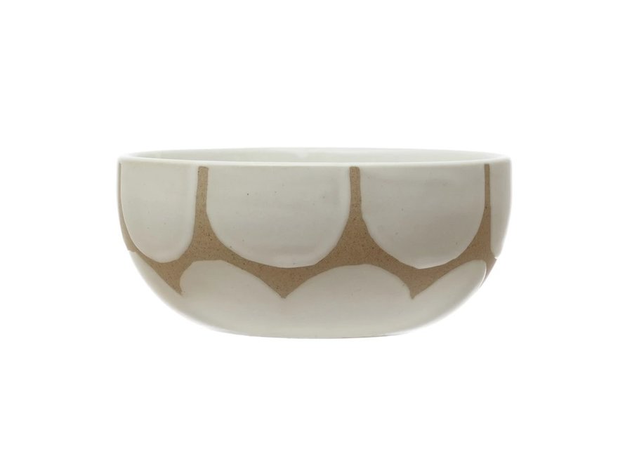 Stoneware Bowl - Scallop Design