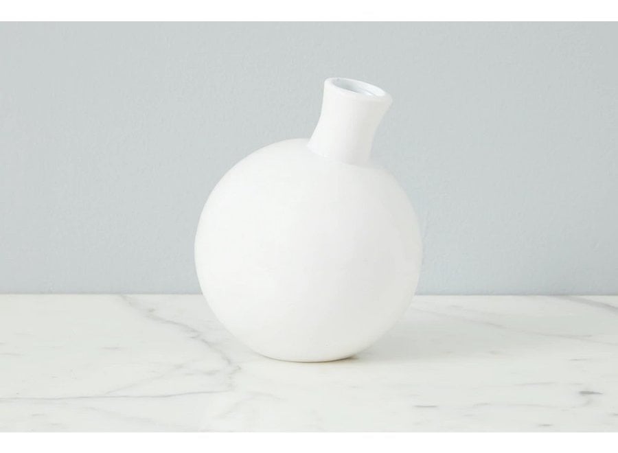 White Sphere Bud Vase