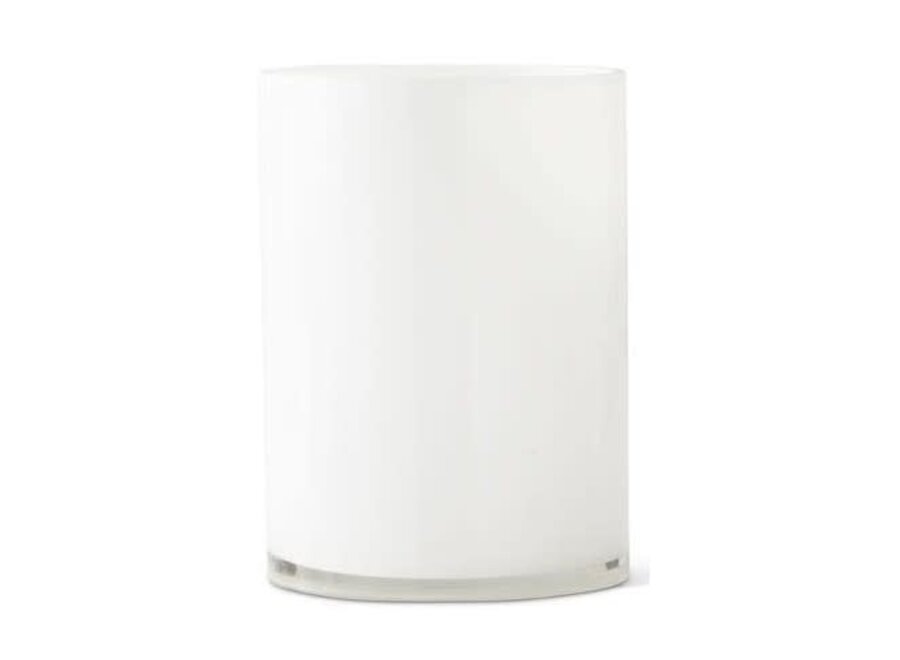 White Glass Cylinder Vase - Large