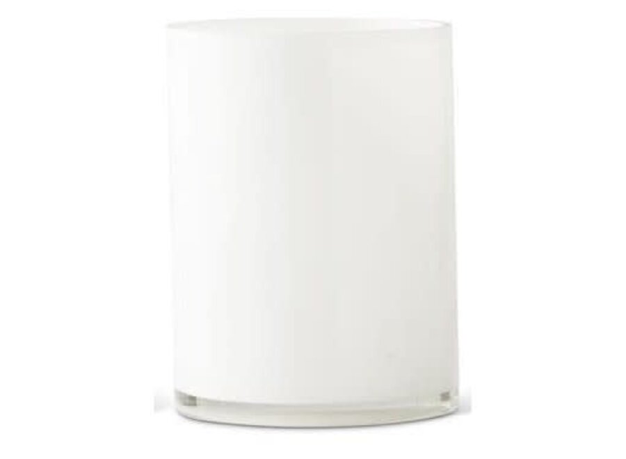 White Glass Cylinder Vase - Med