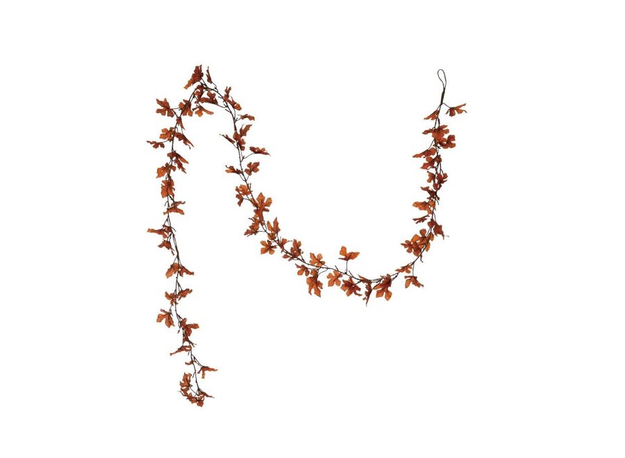 72"L Faux Lace Maple Leaf Garland-Orange