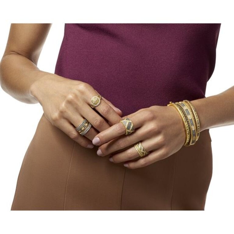 Freida Rothman Signature Mini Stud Eternity Hinge Bangle