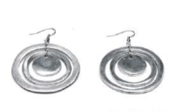 VESTOPAZZO Aluminum 3 Consentric Round Earrings