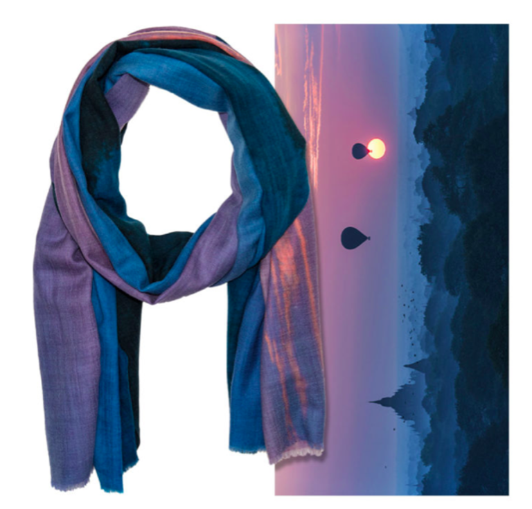 Artist Edition Scarf Bagan in Blue