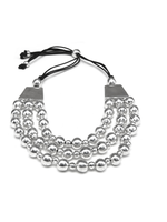 VESTOPAZZO Aluminum 3 String Ball Necklace