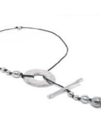 VESTOPAZZO Aluminum Circle with Bar Pendant Necklace VESTOPAZZO Aluminum Circle with Bar Pendant Necklace