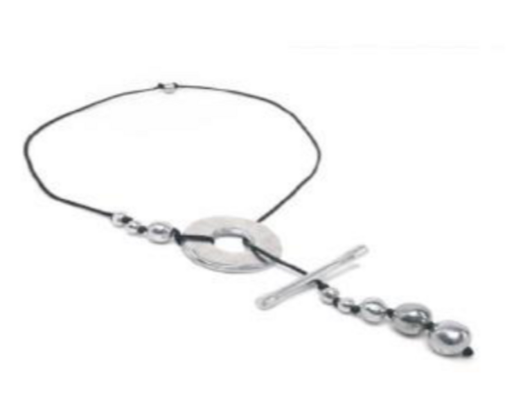VESTOPAZZO Aluminum Circle with Bar Pendant Necklace