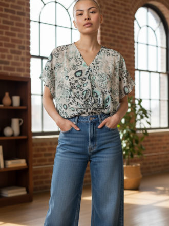 CDOBBS ROCK Georgette Tie knot Blouse