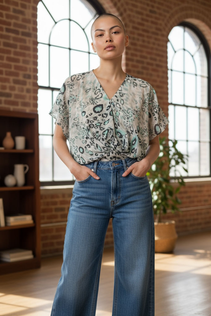 CDOBBS ROCK Georgette Tie knot Blouse