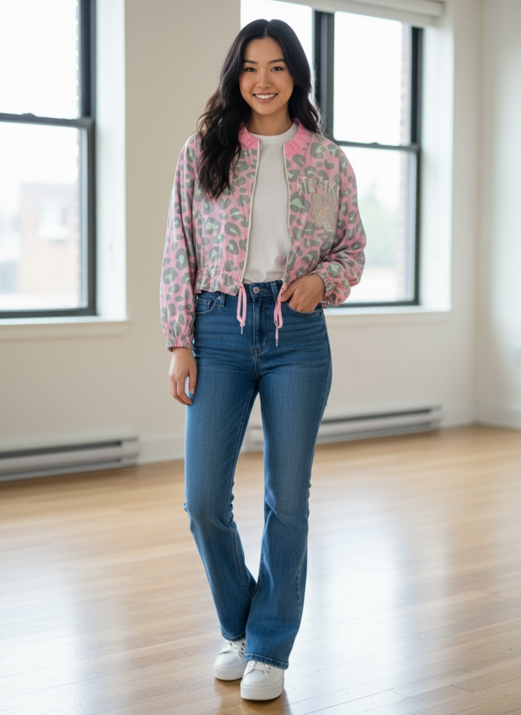 Animal Print Draw String Jacket