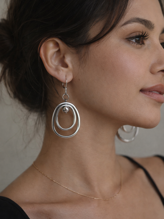 VESTOPAZZO Aluminum Oval  Earrings AL17295