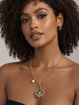 Pam Lazzarotto Gold Eye Necklace